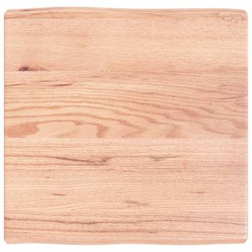 Light Brown Solid Oak Table Top – Handmade Live Edge