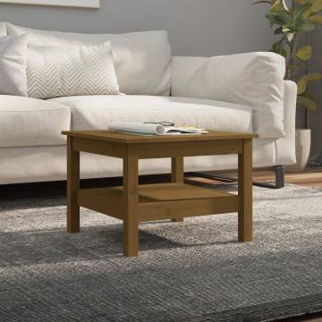 Stylish Honey Brown Solid Wood Coffee Table - 55x55x40 cm