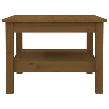 Stylish Honey Brown Solid Wood Coffee Table - 55x55x40 cm