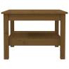 Stylish Honey Brown Solid Wood Coffee Table - 55x55x40 cm