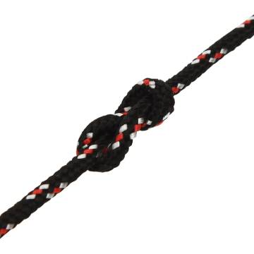 Durable Black Boat Rope 4mm x 50m - Ideal for Boating & Sailing