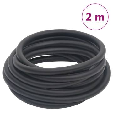 Hybrid Air Hose Black 0.6" 2m - Durable Rubber & PVC