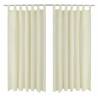 2 pcs Cream Micro-Satin Curtains with Loops 140 x 245 cm Colour cream Size 245 cm Quantity in Package 2 