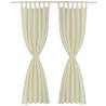 Elegant Cream Micro-Satin Curtains with Loops - 140 x 245 cm