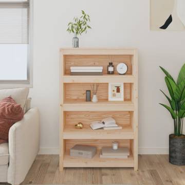 Book Cabinet 80x35x126 cm - Solid Pine Wood Storage Solution