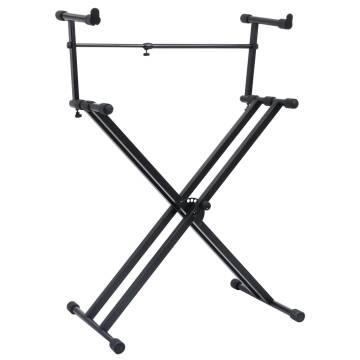 Double Braced Keyboard Stand X-Frame Black | HipoMarket