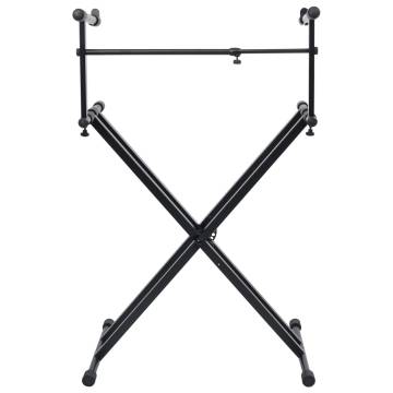 Double Braced Keyboard Stand X-Frame Black | HipoMarket