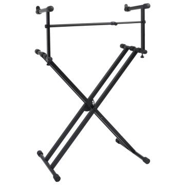 Double Braced Keyboard Stand X-Frame Black | HipoMarket