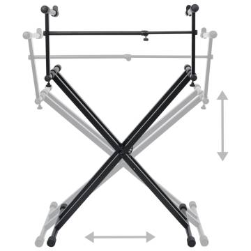 Double Braced Keyboard Stand X-Frame Black | HipoMarket