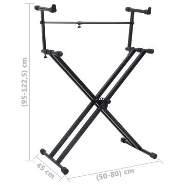 Double Braced Keyboard Stand X-Frame Black | HipoMarket