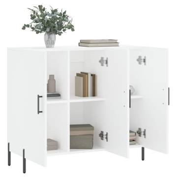 Modern White Sideboard - 90x34x80 cm - Engineered Wood