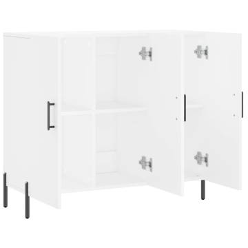 Modern White Sideboard - 90x34x80 cm - Engineered Wood