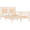 Double Solid Wood Bed Frame with Headboard – Hipomarket UK