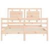 Double Solid Wood Bed Frame with Headboard – Hipomarket UK