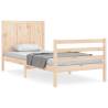 Small Single Solid Wood Bed Frame with Headboard | HipoMarket