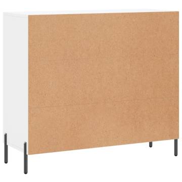 Modern White Sideboard - 90x34x80 cm - Engineered Wood