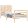 Small Single Solid Wood Bed Frame with Headboard | HipoMarket