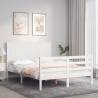 Bed Frame with Headboard White 140x190 cm Solid Wood Colour white Size 140 x 190 cm 