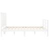 White Bed Frame with Headboard 140x190 cm - Solid Wood