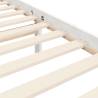 White Bed Frame with Headboard - Solid Wood 100x200 cm