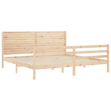 Super King Size Bed Frame with Headboard - Solid Pine Wood