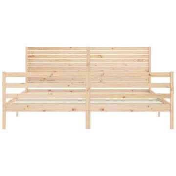 Super King Size Bed Frame with Headboard - Solid Pine Wood