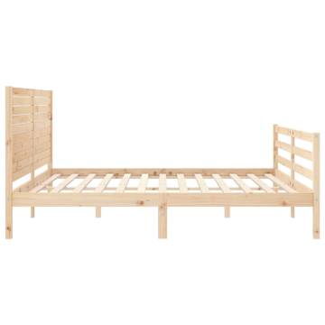 Super King Size Bed Frame with Headboard - Solid Pine Wood