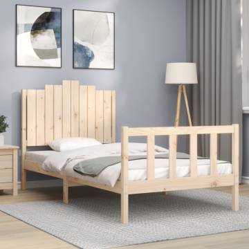 Solid Wood Bed Frame with Headboard 100x200 cm - Hipomarket