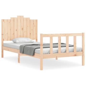 Solid Wood Bed Frame with Headboard 100x200 cm - Hipomarket