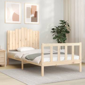 Solid Wood Bed Frame with Headboard 100x200 cm - Hipomarket