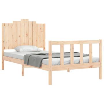 Solid Wood Bed Frame with Headboard 100x200 cm - Hipomarket