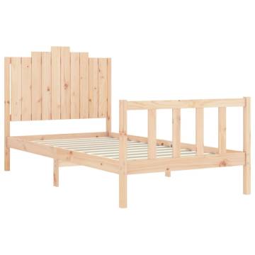 Solid Wood Bed Frame with Headboard 100x200 cm - Hipomarket