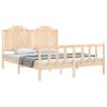 King Size Bed Frame with Headboard - Solid Pine Wood