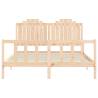 King Size Bed Frame with Headboard - Solid Pine Wood