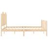 King Size Bed Frame with Headboard - Solid Pine Wood