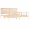 Super King Size Wooden Bed Frame with Headboard - HipoMarket