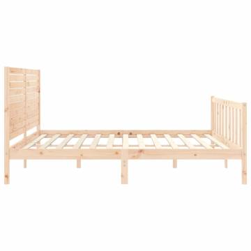 Super King Size Wooden Bed Frame with Headboard - HipoMarket