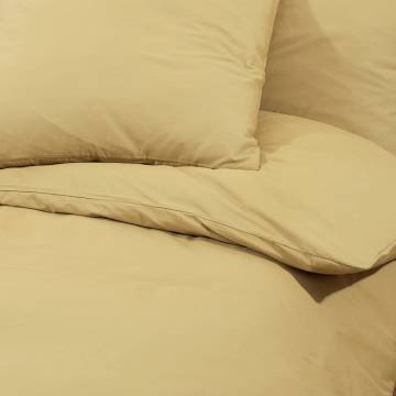 Duvet Cover Set Taupe 200x200 cm Cotton | Soft & Elegant