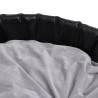 Luxury Black & Grey Dog Bed - Plush & Faux Leather - 79x70 cm