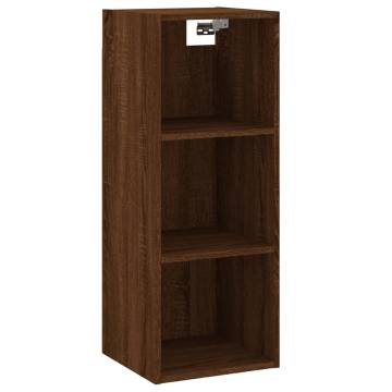 Stylish Highboard Brown Oak - Engineered Wood (34.5x34x180 cm)