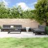 6 Piece Garden Lounge Set Black Solid Wood Pine Colour black Number of 6 