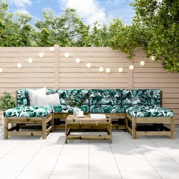 7 Piece Garden Lounge Set - Impregnated Pine Wood | HipoMarket