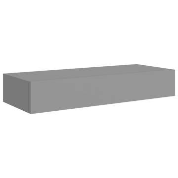 Elegant Wall-mounted Drawer Shelf Grey - 60x23.5cm MDF