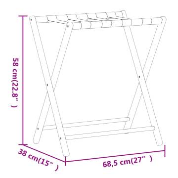 Luggage Rack 68.5x38x58 cm Bamboo - Space Saver & Sturdy Stand