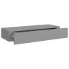 Elegant Wall-mounted Drawer Shelf Grey - 60x23.5cm MDF