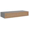 Elegant Wall-mounted Drawer Shelf Grey - 60x23.5cm MDF