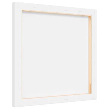 12pcs Stretched Canvases - White Fabric & Solid Wood Pine