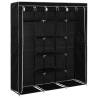 Black Fabric Wardrobe with Compartments - 150x45x175 cm