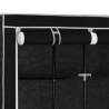 Black Fabric Wardrobe with Compartments - 150x45x175 cm