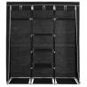 Black Fabric Wardrobe with Compartments - 150x45x175 cm